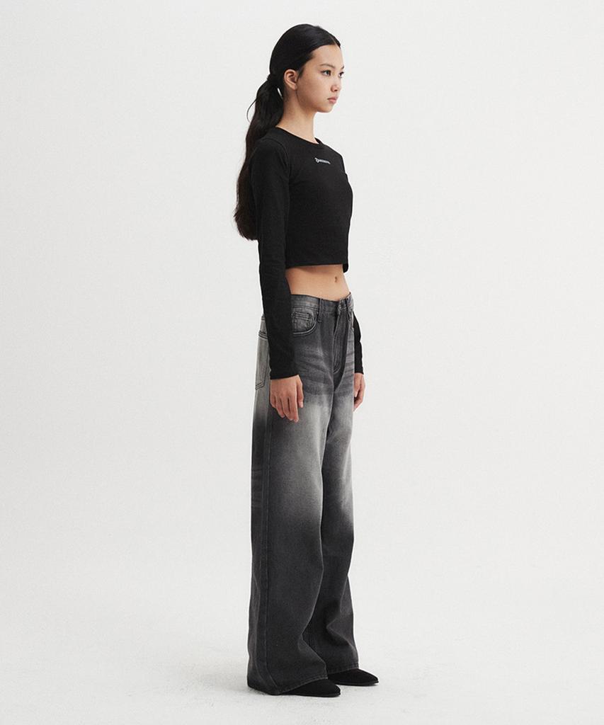 Diaeneseualumeon Daredevil Crop Long Sleeve Black