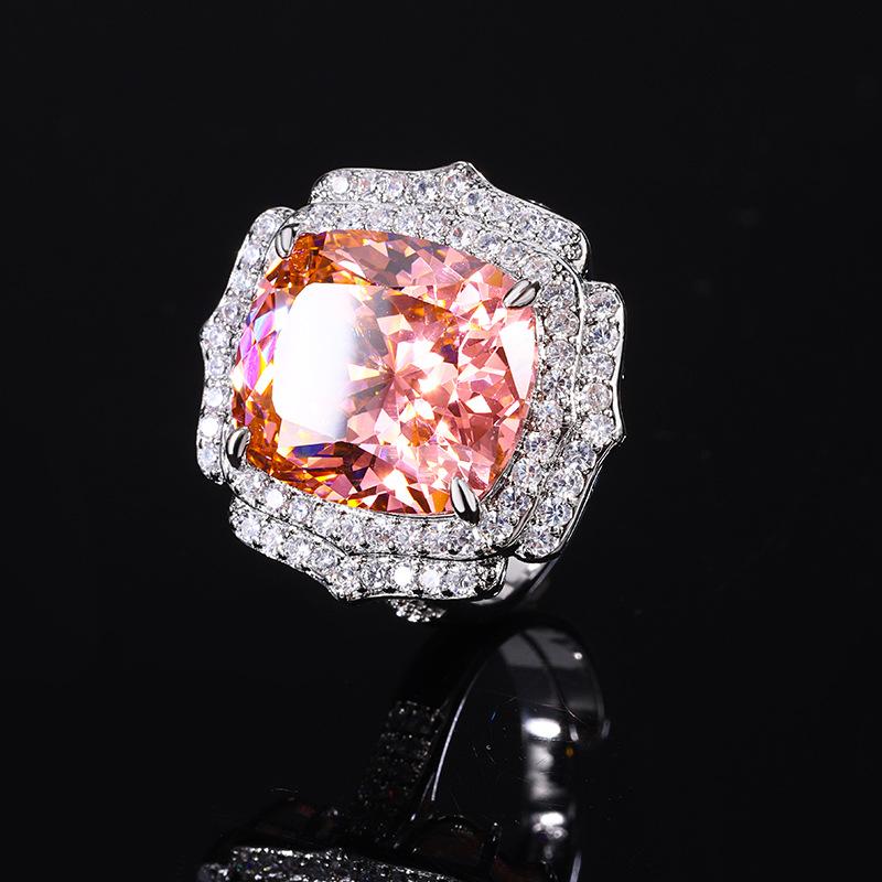 Jewelry Copper Bottom Gold-Plated Simulation Bird'S Nest Cut Colorful Treasure Temperament Ring Pendant Female 14 * 16
