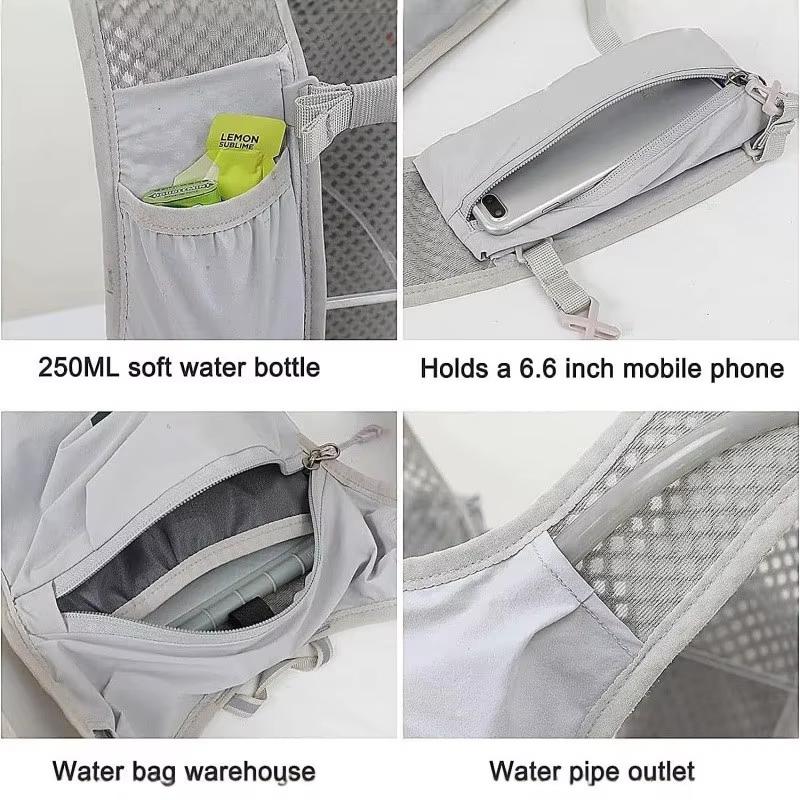 Reflective Running Hydration Vest with Water Bottle Storage for Night Safety and Long Distance Jogging