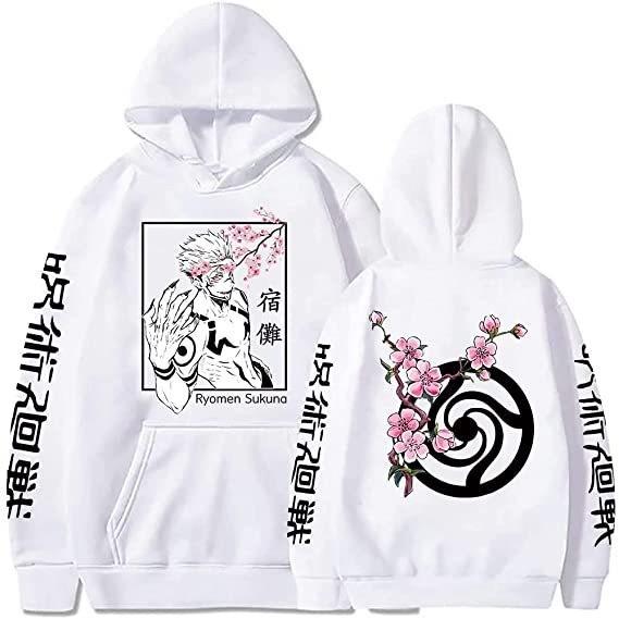 Sunman Printed Hooded Loose Fleece Couple Sweater Anime Hoodie