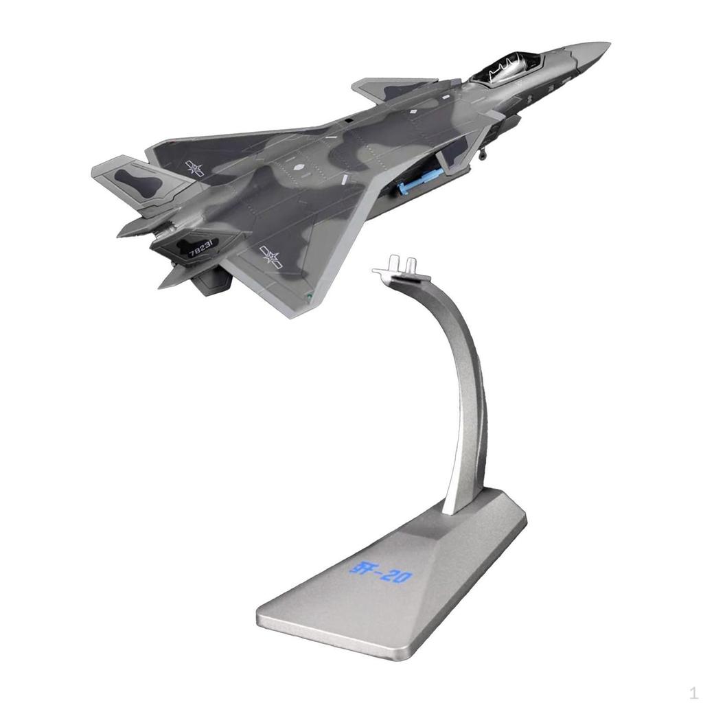 1/100 J20 Fighter Alloy Aircraft Model Adults Gifts Collection Ornament for Bookshelf