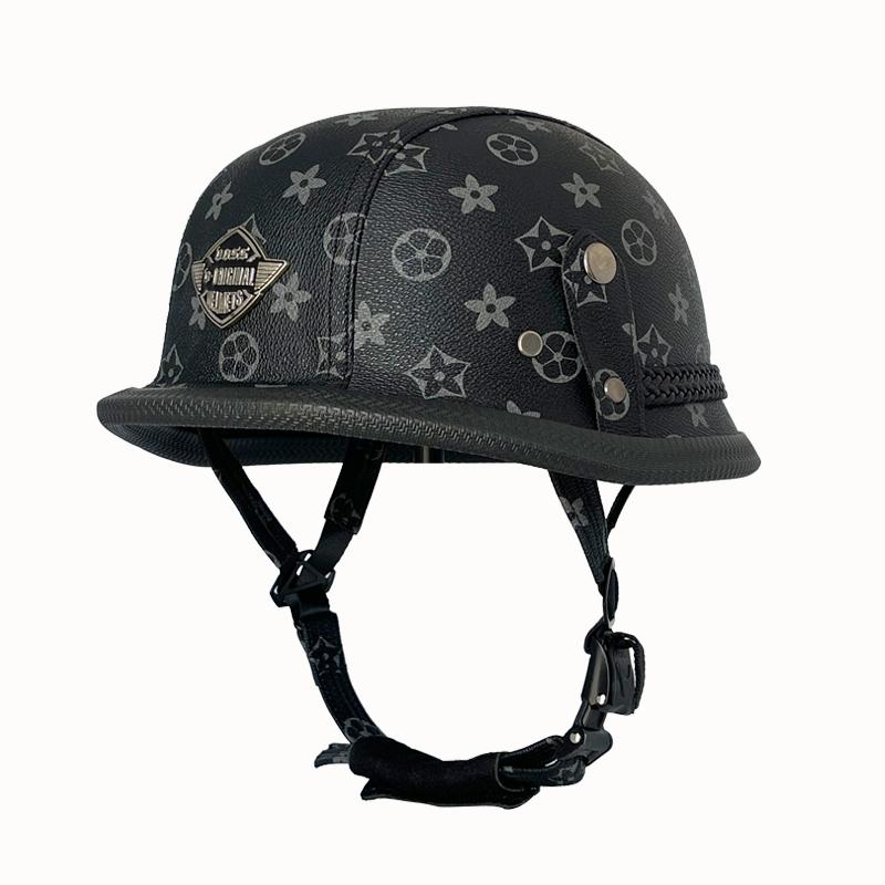 Vintage leather WWII style soldier helmet retro half helmet all seasons unisex bicycle cruiser electric scooter helmet JYT-108