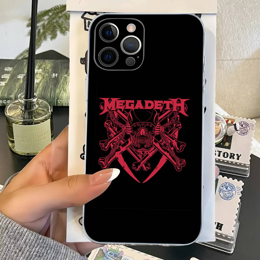 

Music Band M-Megadeth For IPhone 17 16 15 14 13 12 11 Pro Max Plus Transparent Soft TPU Phone Cover iPhone 11