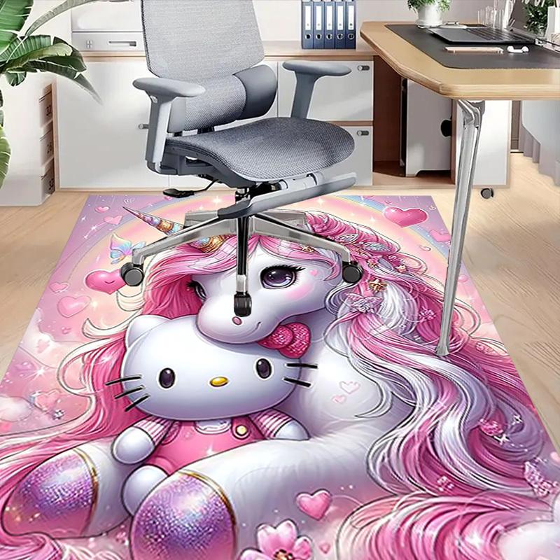 1pc Unicorn Hello Kitty Carpet Office Rug Outdoor Mat Home Decor Area Carpet Festival Gift Office desk chair carpet