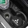 Cwnqah1 Cwmvjg1 2Pcs Car Cup Mat Leather Auto Cup Slot Non-Slip Coaster For Mitsubishi EK Pajero Xpander Eclipse Cross ASX L200 Xforce Outlander