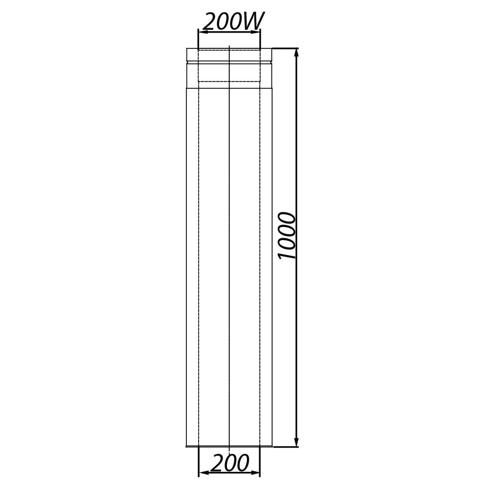 ADAM DW Double-wall Pipe Fi 200 1m - for Cutting