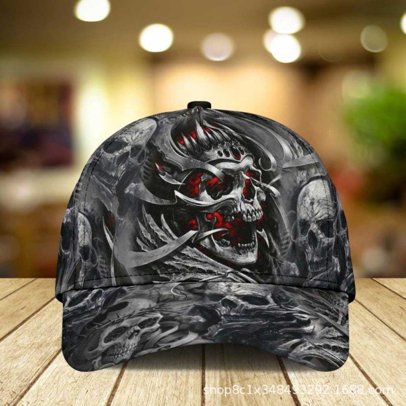 Casquette de baseball à imprimé D POD crâne casquette rétro européenne et américaine personnalisée chapeau de soleil