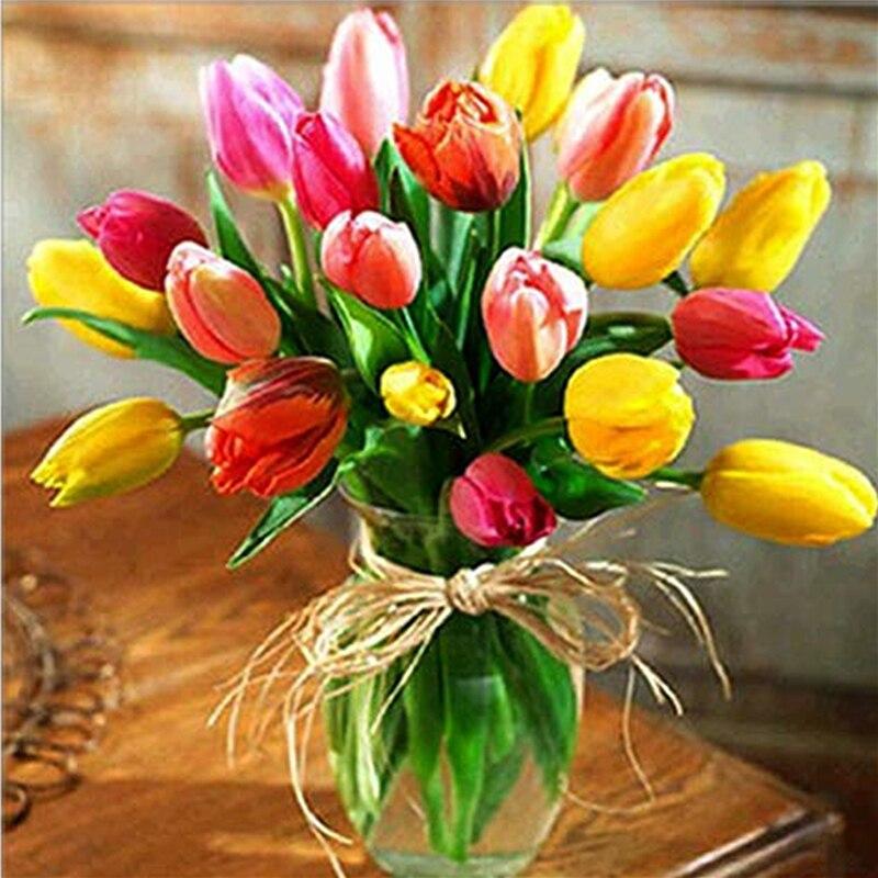 DIY 5D Diamond Painting Vase Diamond Embroidery Rose Flower Cross Stitch Full Round Drill Resin Home Decor Manual Gift