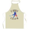 Kitchen Apron - Hockey That's Life - Thick Cotton - France Print - Adjustable Ties