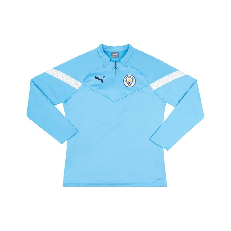 PUMA 2022-23 Manchester City Puma 1/4 Zip Training Fleece Top Sky Blue Men s 767756-12 S