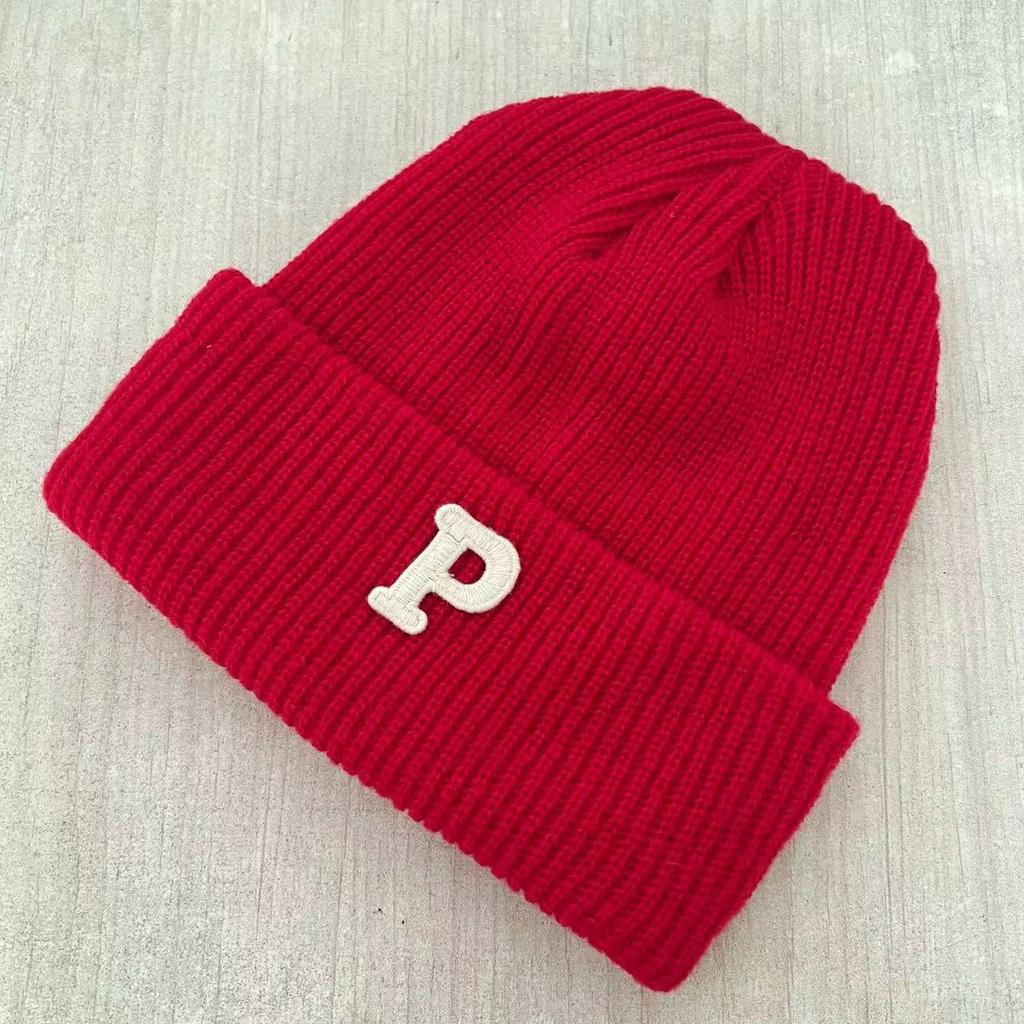 Winter Warm Beanie Hat for Men Women,Warm Stretchy Skull Cap with Letter Printed,Thick Knitted Cuffed Skullcaps for Cold Weather