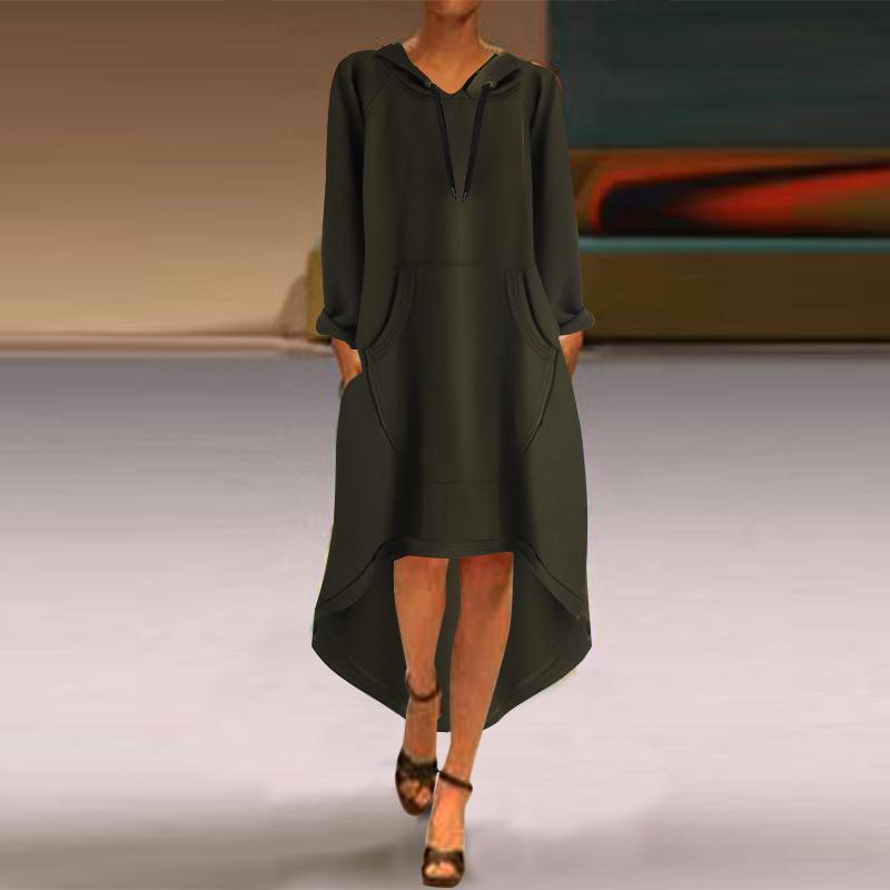 Women's Irregular Long Fleece Hooded Jacket - Available in 4 Colors & 8 Sizes (2023)