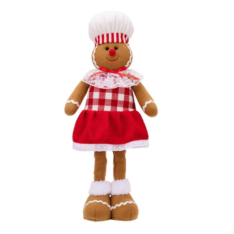 

Регулируемая фигурка пряничного человечка с поварским колпаком, удобная растягивающаяся статуэтка человечка из печенья, рождественское украшение