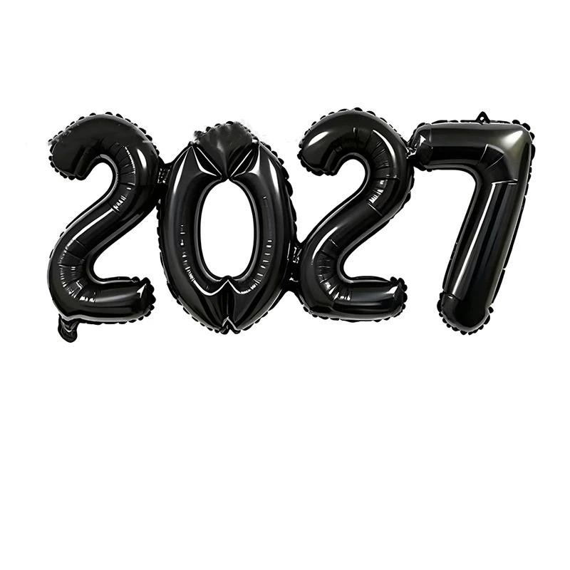 2027 Conjoined Foil Balloons Multicolor Number Design for New Year Party Graduation Ceremony Decoration