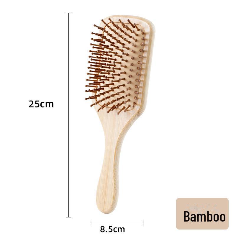 

Большая расческа для волос из бамбукового бука с воздушной подушкой для девочек - пушистая массажная расческа
