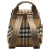 Burberry Horseshoe Logo Beige Check Leather Trim Knight Emblem Painted Metal Accessories Nylon Mini Backpack Women backpack sand 81189091