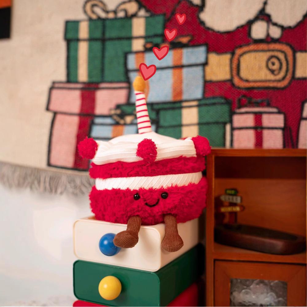 Cartoon Cake Strawberry Plush Toy Dolls Children Room Decoration Gifts Birthday