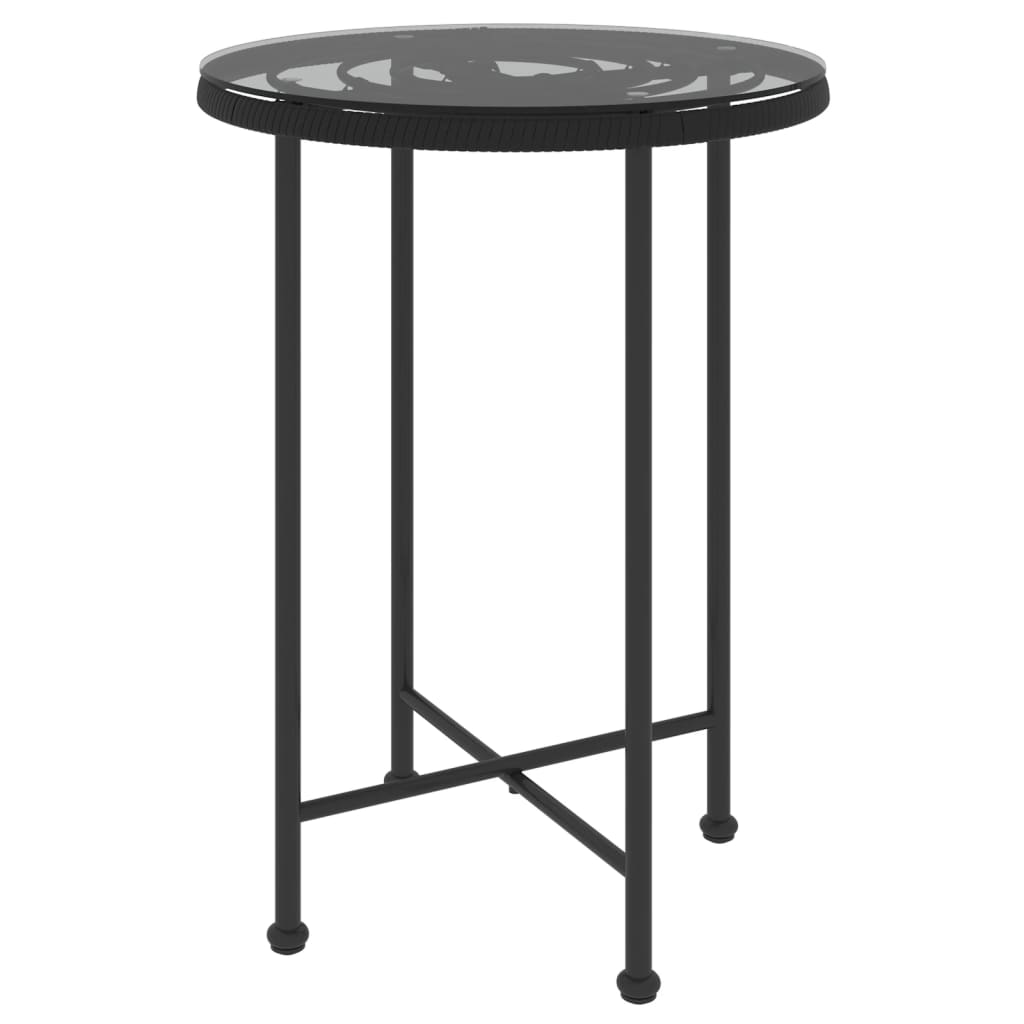 5 Piece Outdoor Dining Set Black Poly Rattan