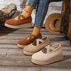 Boty nadměrných velikostí pro ženy Podzim Zima Móda Dámské Kulatá špička Platformové klíny 35-42 Baleríny Zapatos De Mujer Nazouvací Dámské boty