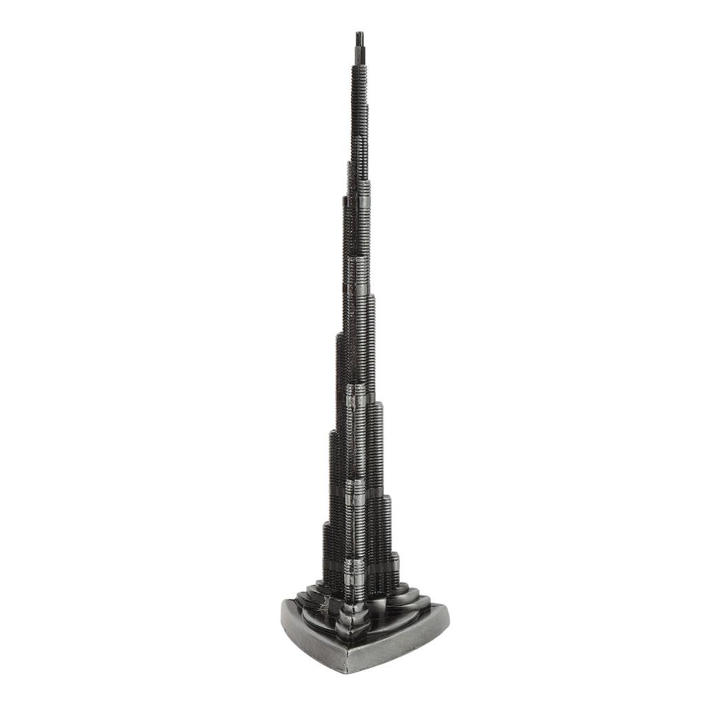 Burj Khalifa Tower Model Gray Alloy Miniature Dubai Tower Ornament Dubai Landmark Building Model
