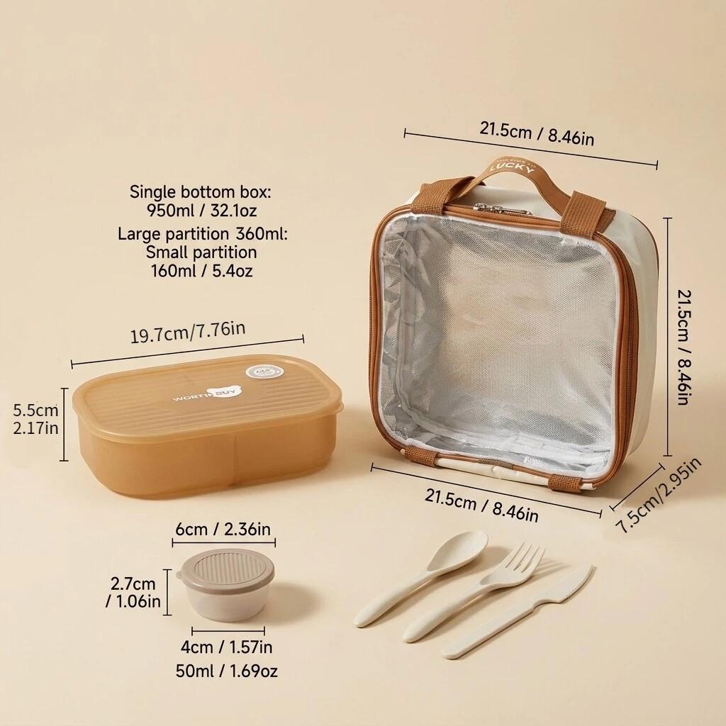 Cute Kids Bento Lunch Box Set Detachable 3 Compartment Plastic Meal Prep Food Storage Containers Microwavable Portable Snack Box