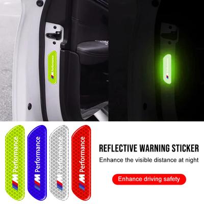 4PCS/set Car Reflective Strips Warning Stickers Car Styling for M Performance M2 M3 M5 320 325 E28 E30 E34 E36 E39 E46 E52