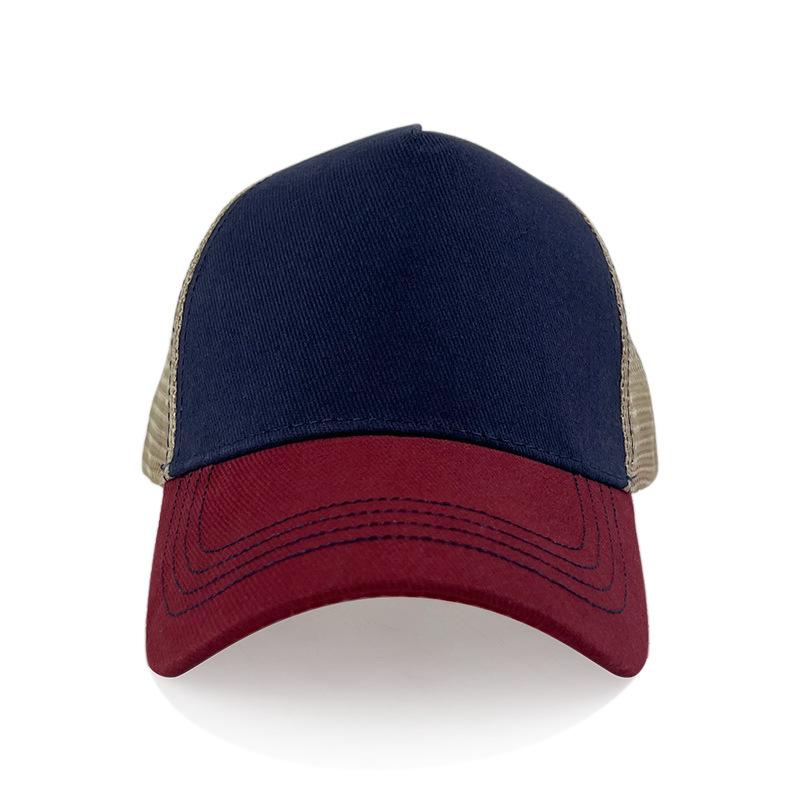 Summer Polyester Cotton Color Blocking Net Hat Embroidered Outdoor Travel Sun Hat Casual Breathable Baseball Cap