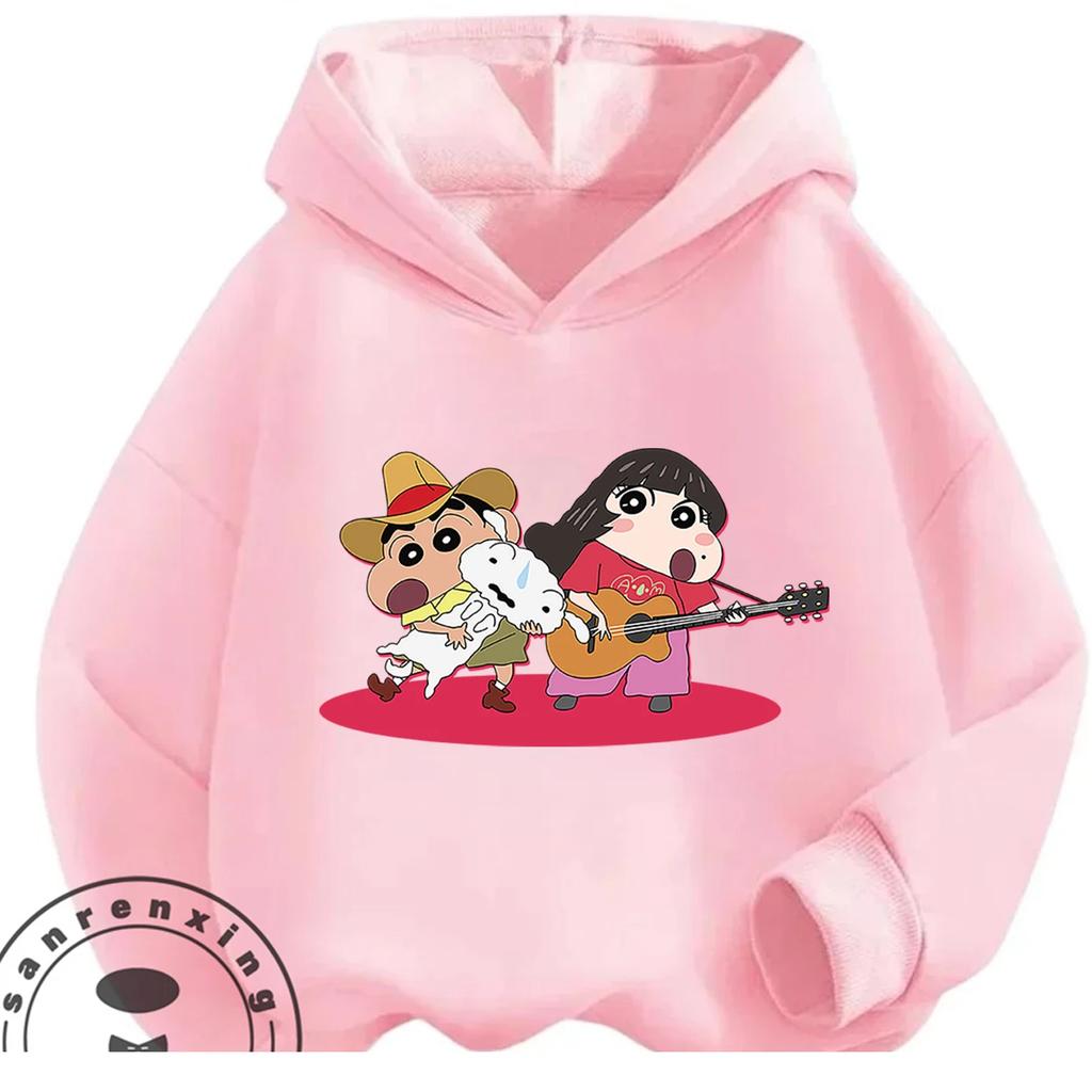Popular Kids Hooded Tee Cute Cartoon Autumn Winter Casual Street Fashion Sweatshirt Crayon Shin Chan 3 14