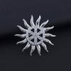 Men's High-End Sunflower Brooch - Zirconia Micro-Paved Corsage Pin for Suits