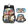 Fairy Tail Cartoon 3Pcs Set with Front Pocket Backpack+Shoulder Bags+Pencil Bag Student  Boys and Girls Best Gift  Stationery