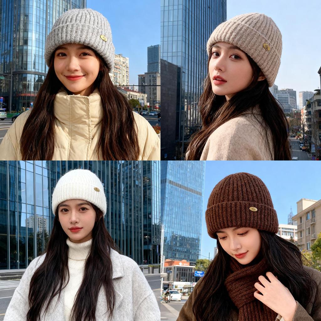 Acryl-Strickmütze Für Männer Frauen Herbst Winter Gemütlich Kaltes Wetter Kopfbedeckung