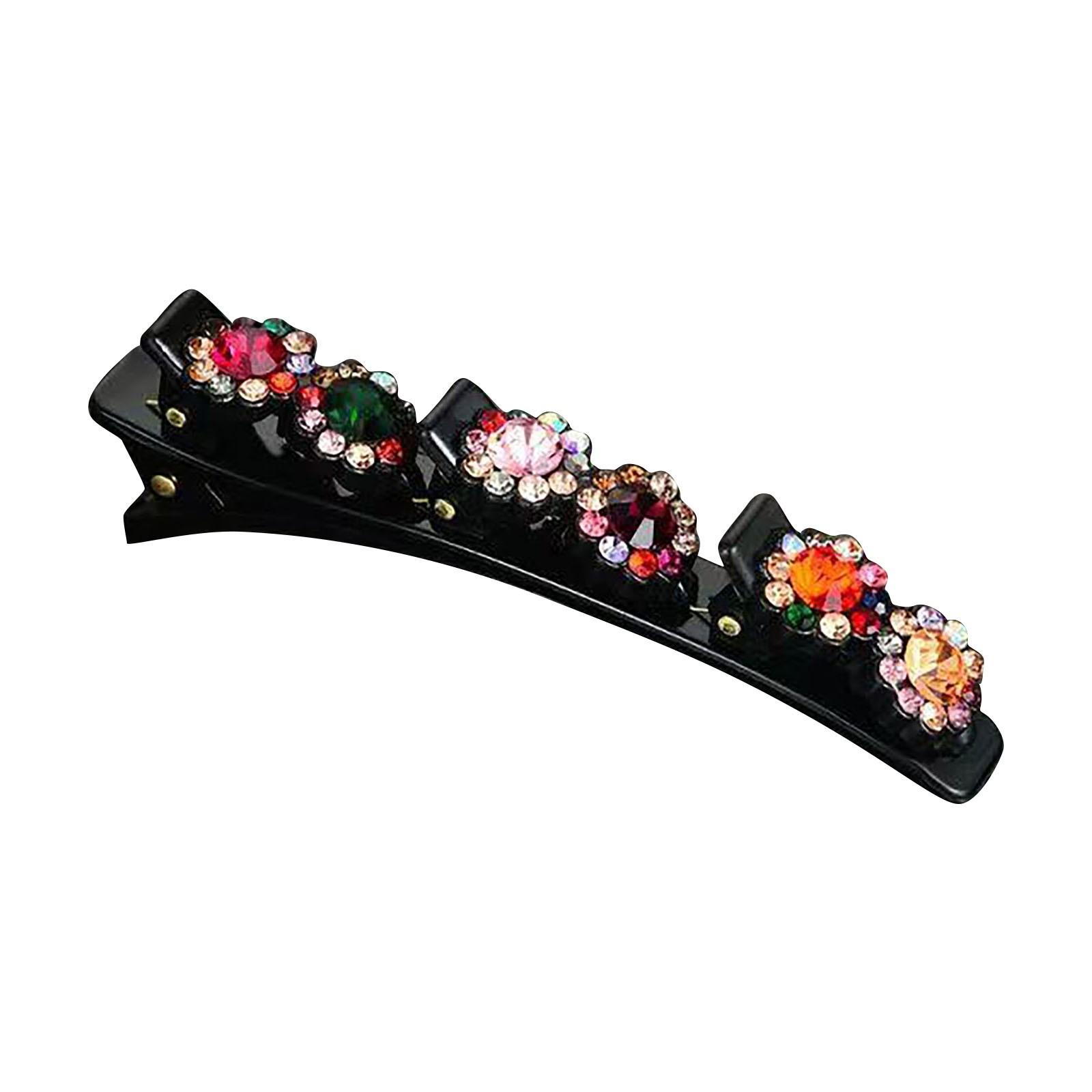 

Заколки для волос с блестящими хрустальными камнями, заколки для волос с двойной челкой One Size