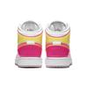 Air Jordan 1 Mid SE GS Edge Glow Kids Sneakers White Hyper-Crimson Pink-Blast CV4611-100