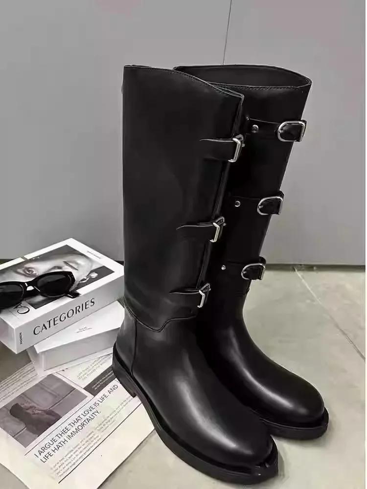 Fashion NEW Retro Style Knee High Boots Women Fashion Ladies Slip On Knight Long Boots Autumn Winter Women's Footwear