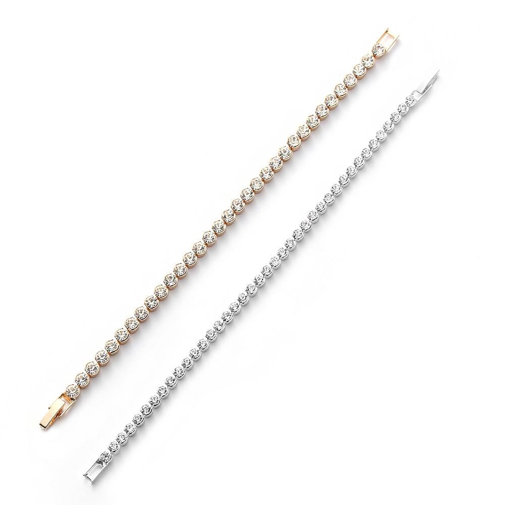 1Pc Crystal Rhinestone Jewelry Gold/Silver Color Bracelet Chain Women Bridesmaid Girls Wedding Party Hot Sale Gift Cuff Bracele