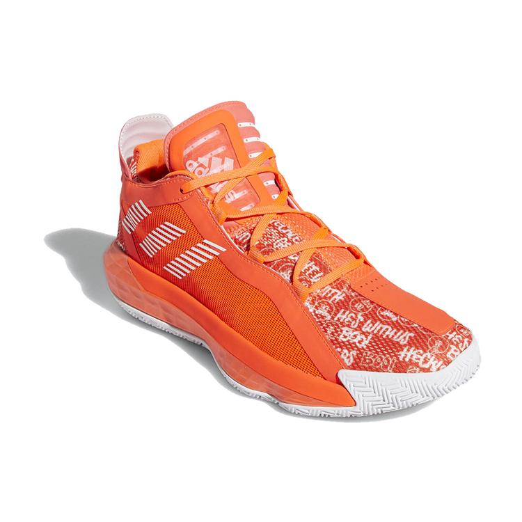 New Adidas Dame 6 Solar Red White FU6808
