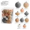Purple/Gray/Coffee Irregular Flocking Christmas Tree Ball Ornaments