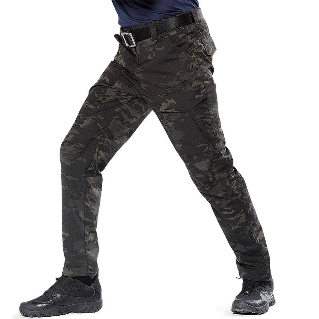 Outdoor Typo Pants Thin Breathable Men's Camouflage Pants Slim-fitting Trousers Military Fans Training Multi-bag Work Pants