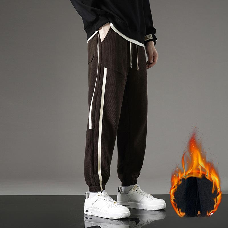 

Новые плюшевые мужские зимние утолщенные модные повседневные спортивные брюки в стиле ретро 4XL коричневый