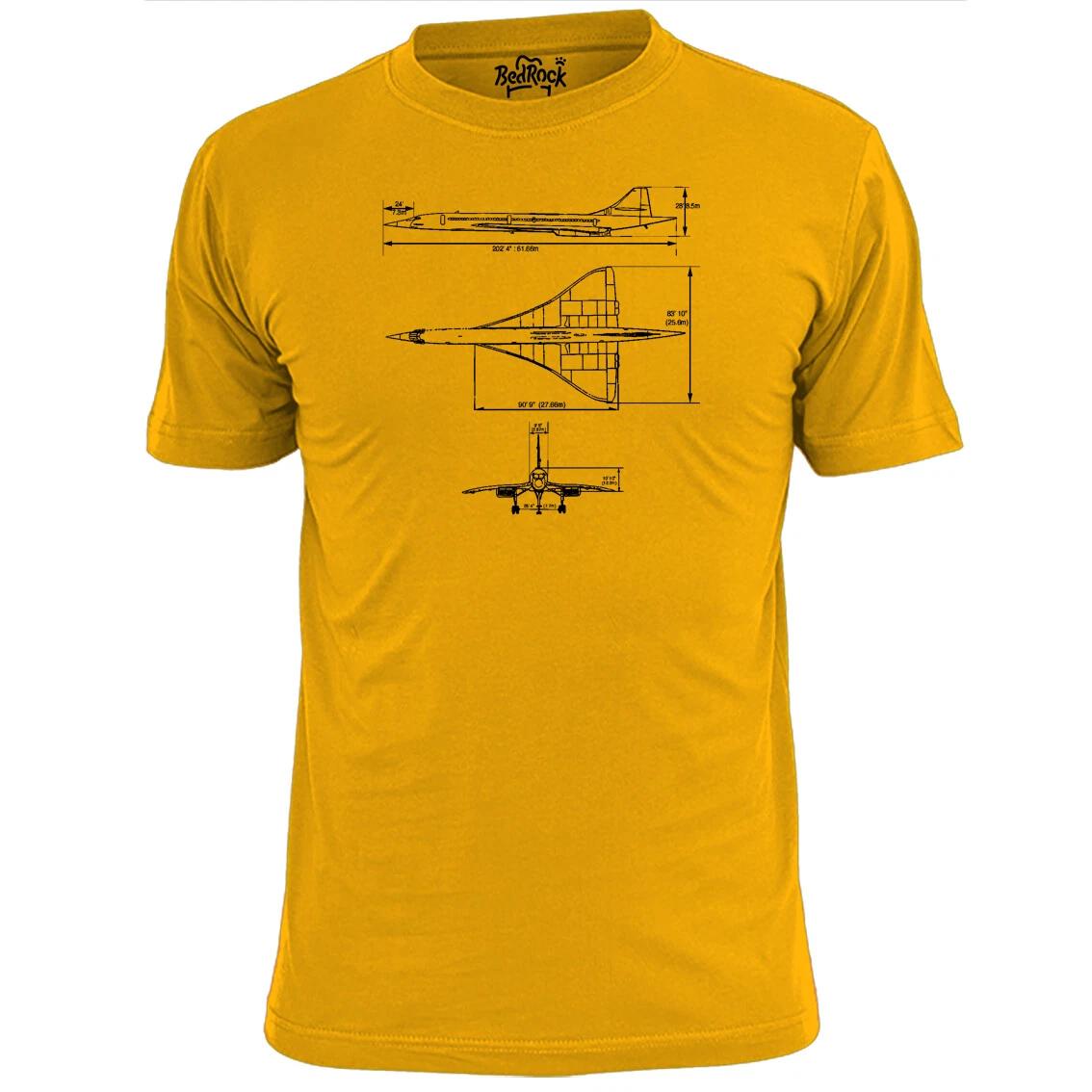 Mens Concorde Blueprint T shirt Supersonic Aircraft 3XL