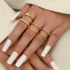 6/8-Piece Minimalist Rhinestone Stainless Steel Ring Set for Daily & Holiday Wear Unisex