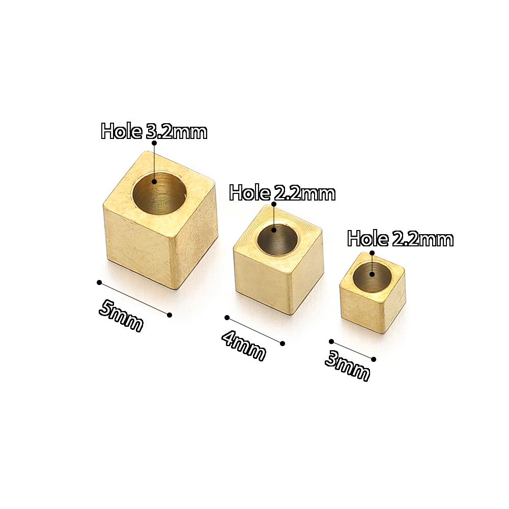 20-50Pcs Stainless Steel 3mm 4mm 5mm Cube Spacer Beads Square Loose Beads for DIY Jewelry Making Necklace Bracelet Supplies