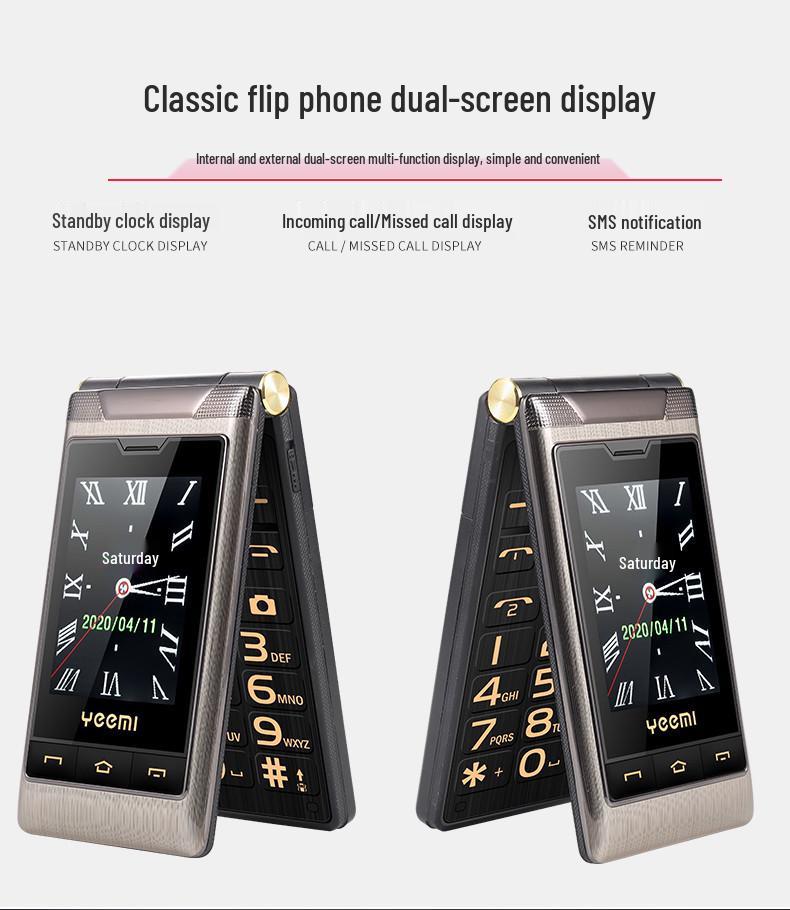 Cross-Border G10-c 4G Flip Phone for Seniors: Dual Screen, Large Buttons, Enhanced Sound, Long Battery Life