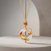 Hollow Round Koi Peace Buckle Necklace Chinese Style Lucky Pendant  Gift for Women