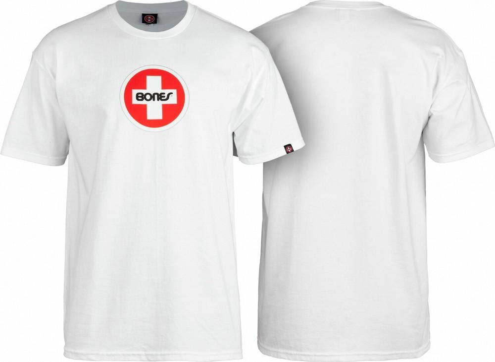 Powell Peralta BONES SWISS CIRCLE LOGO Skateboard T Shirt WHITE Unisex T-Shirt XXXXL