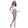 Europe America Fashion Women's Sexy Strapless Sequin Feather Bandage Dress