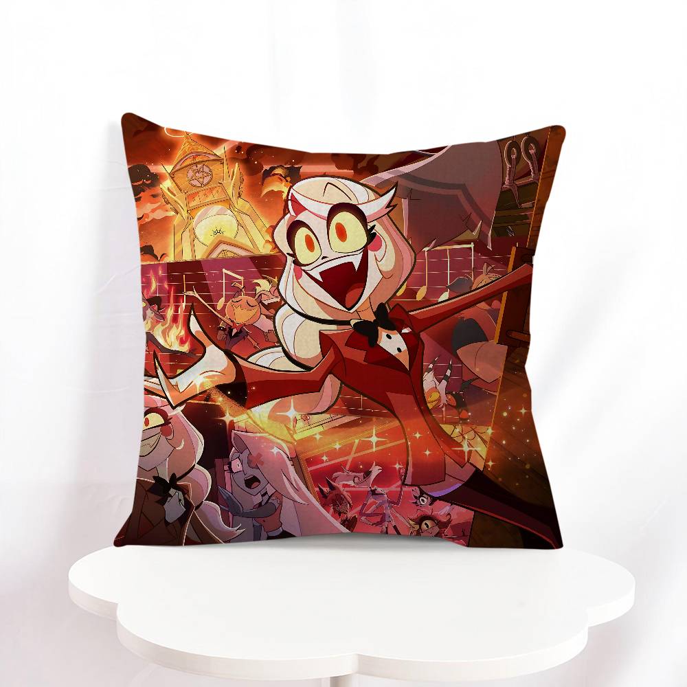 H-Hazbin Hotel Cartoon Personalized Picture Text Home Decorative Pillows Household Gifts 45x45cm