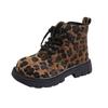 Jugendstil Schuhe Mädchen Leo-Print Chelsea Boots Winter Kinder Mode Flach Knöchel Rutschfest Langlebig PU Leder