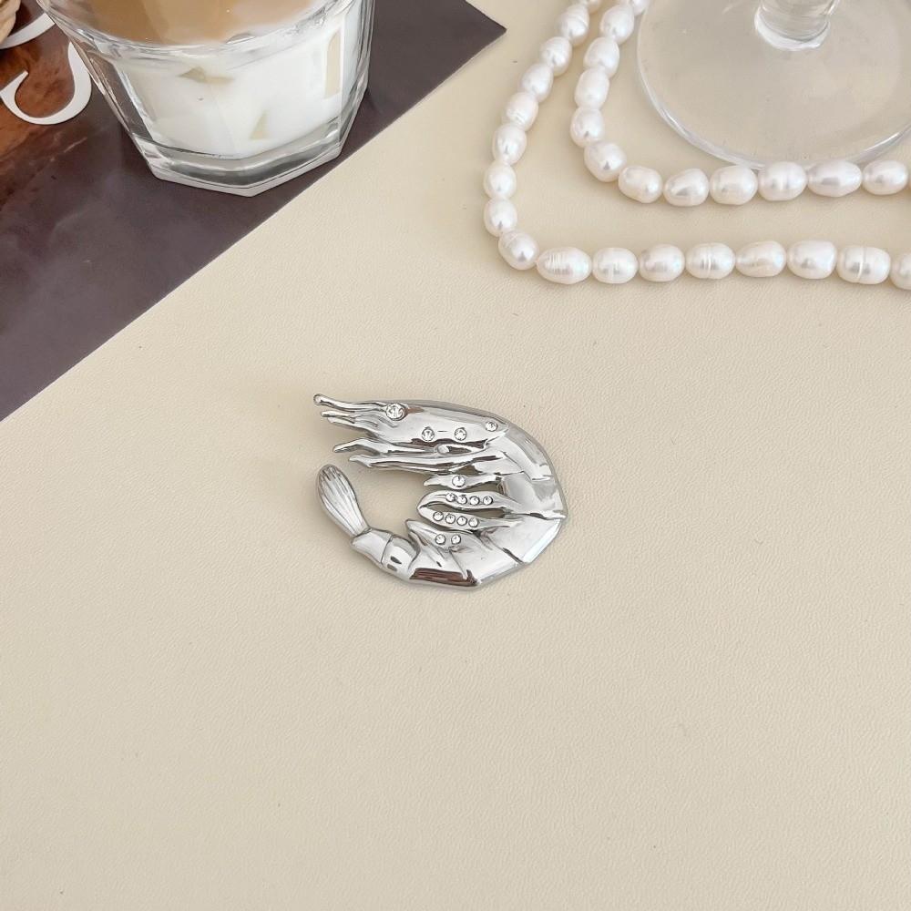 New Lobster Irregular Brooches Gold Plated Metal Geometric Brooches Glossy Finish Starfish Lapel Pins Clothes Decoration