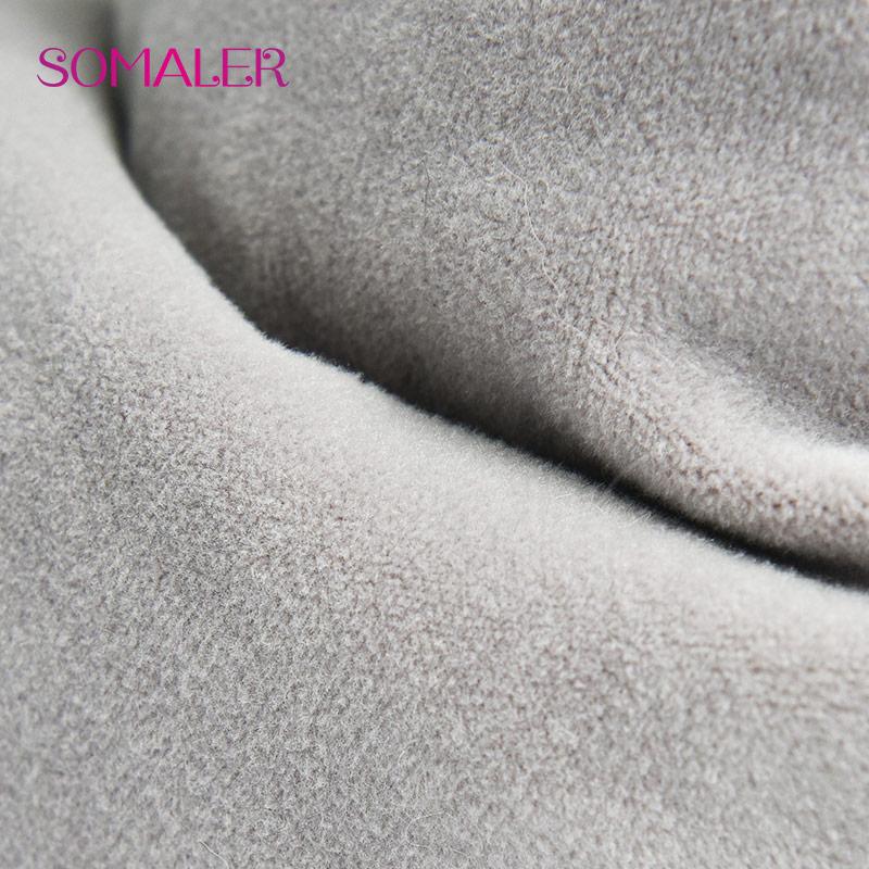 SOMALER Winter Knit Real Fur Hats for Women Real Fox Fur Earflap Cap with Fur Pom Pom Warm Knitted Ear Protection Beanies